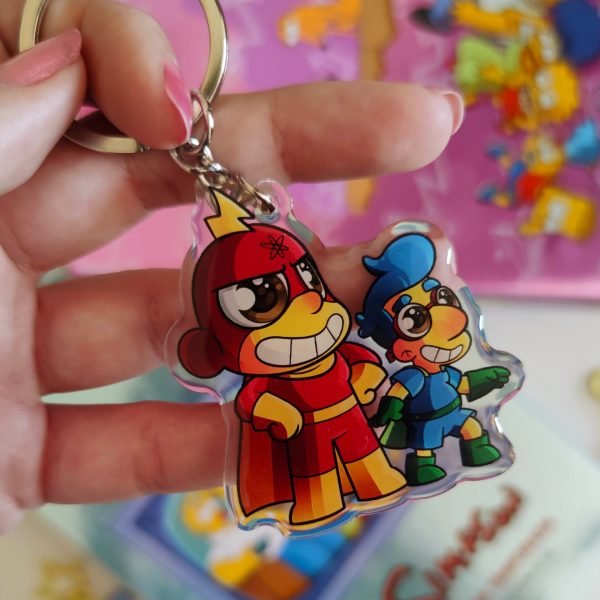 llavero FIsion Boy & Radioactivo Man , capitulo especial Simpsons